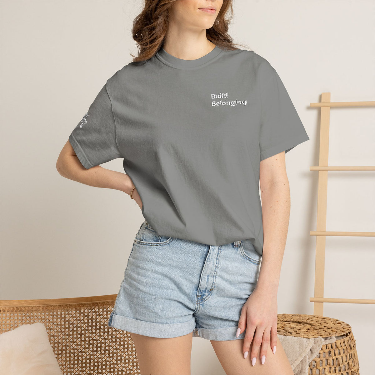 Build Belonging.™ Embroidered Teacher T-Shirt