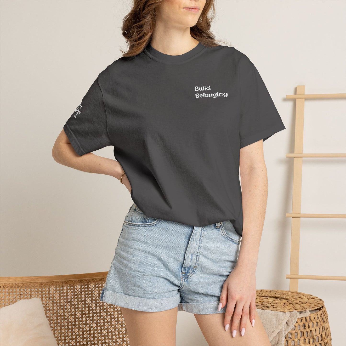 Build Belonging.™ Embroidered Teacher T-Shirt
