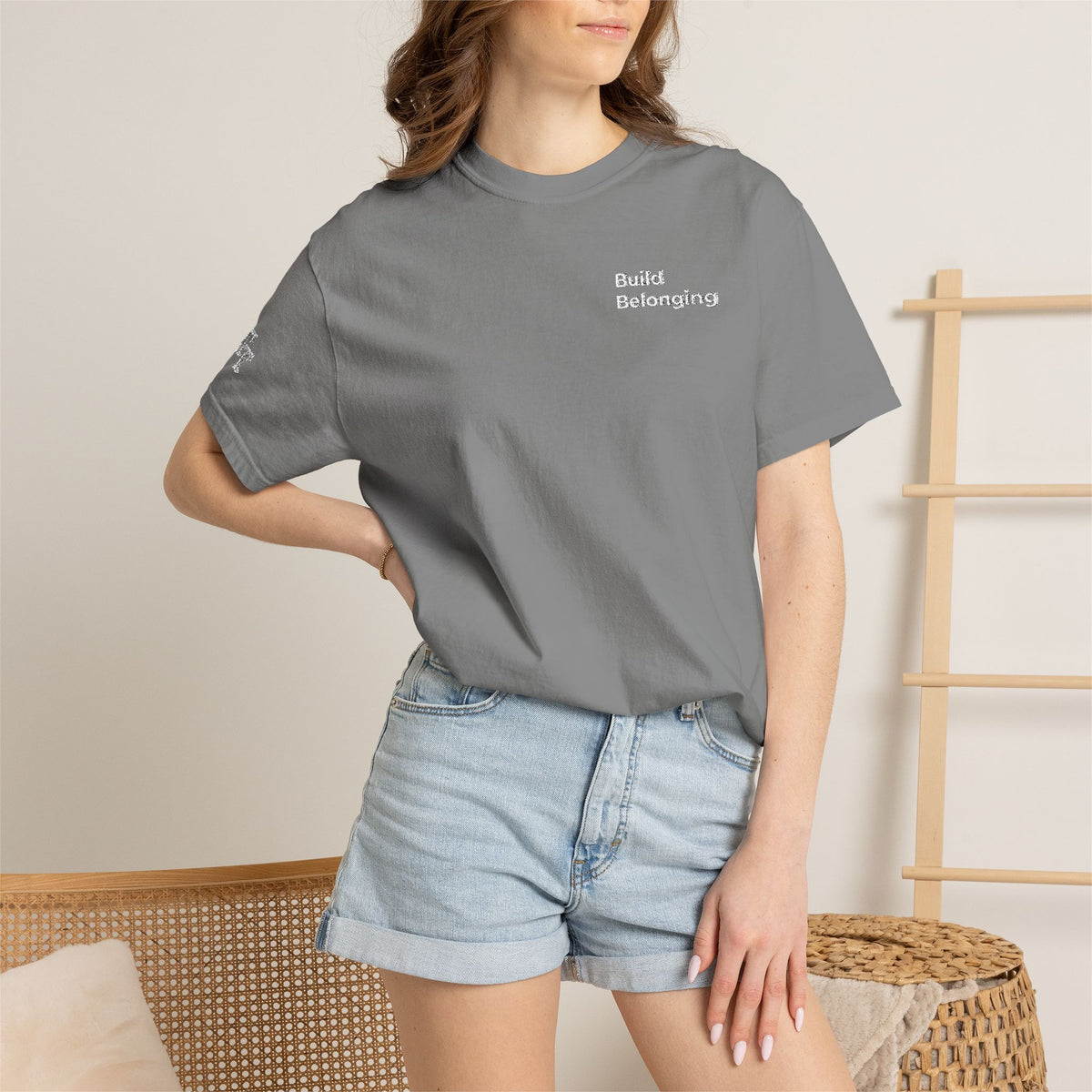 Build Belonging.™ Embroidered Teacher T-Shirt